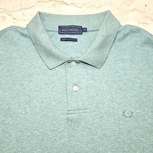 Biltmore Mens Teal Blue Short Sleeve Cotton Polo Shirt